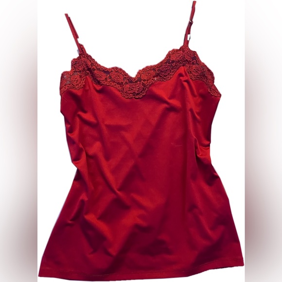 George Tops - Red lace cami top